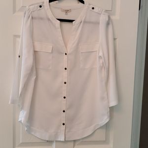 41 Hawthorn 3/4 Sleeve Cream Blouse - M